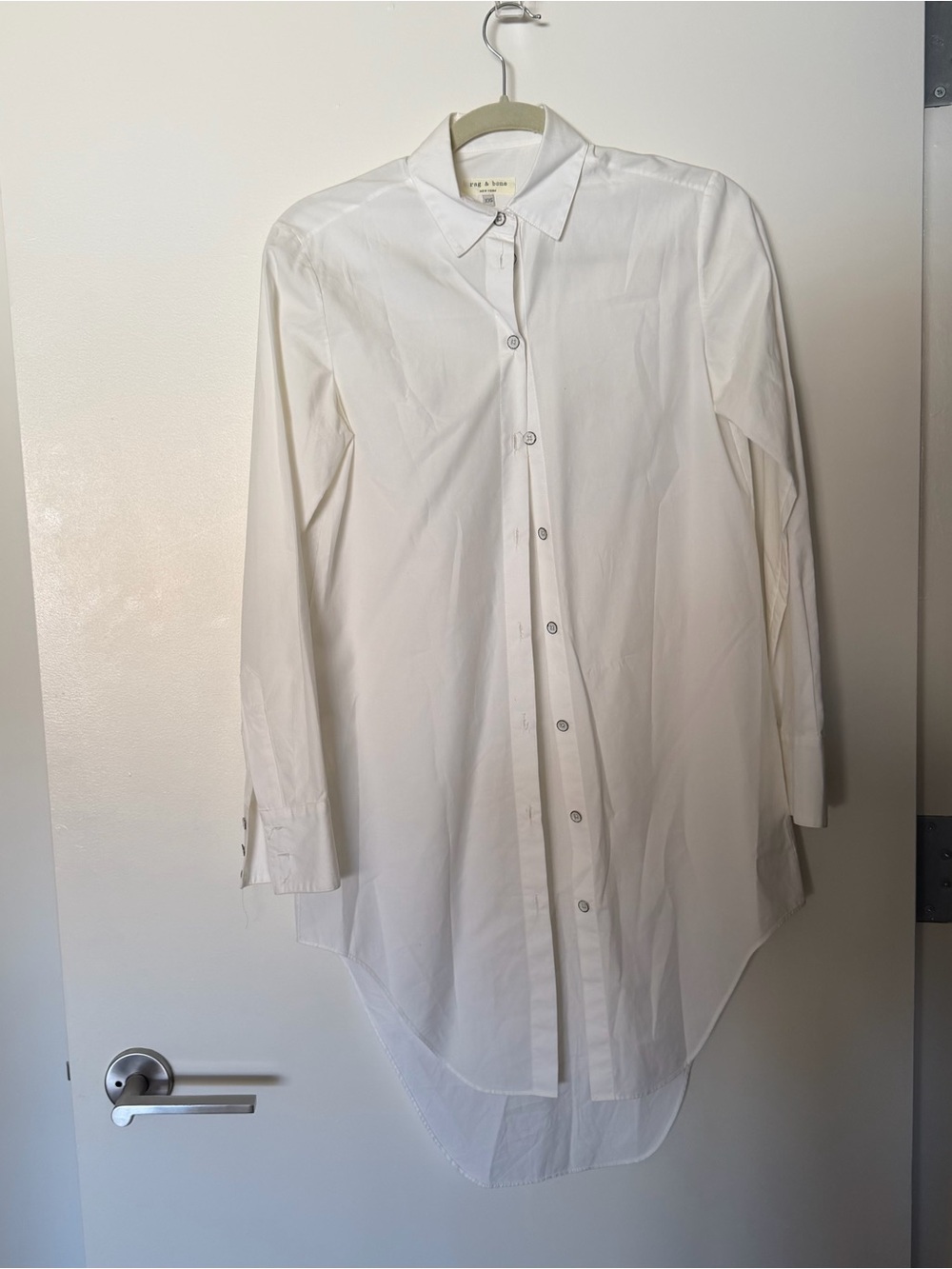 Rag & Bone White 100% Cotton Button-Down Shirt Dress XXS